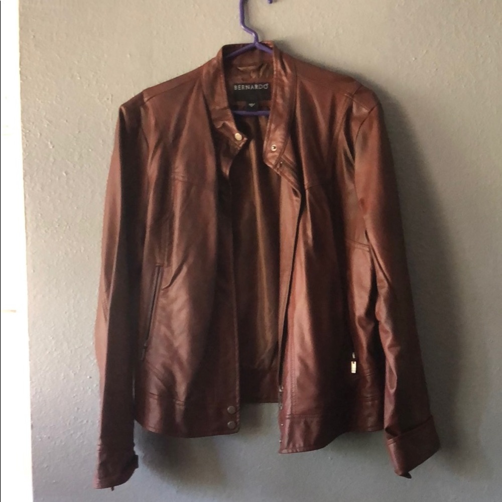 Brown Vegan leather jacket